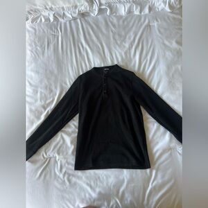 Express Men’s Black Three Button Down Longsleeve Shirt